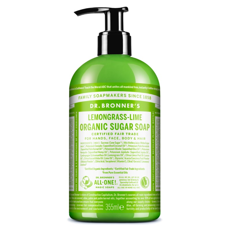 Drėkinantis muilas Dr. Bronner's Lemongrass-Lime, 355 ml