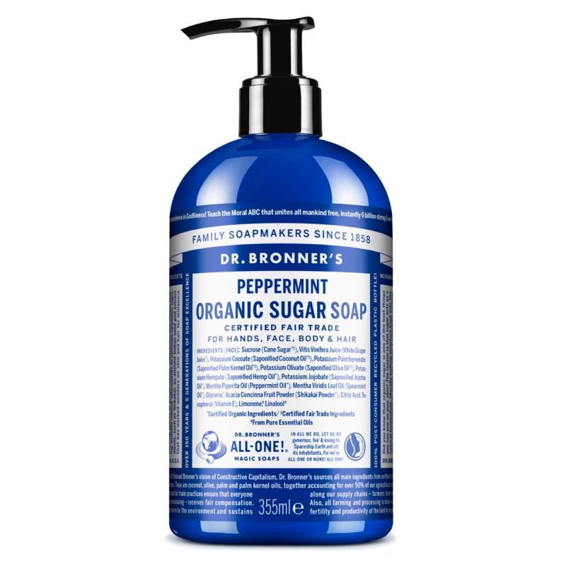 Dr. Bronner's cukraus muilas Peppermint, 355 ml